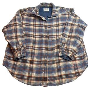 American Eagle Flannel Jacket Mens Shacket Grunge Skater Med 90s Y2K Outdoor